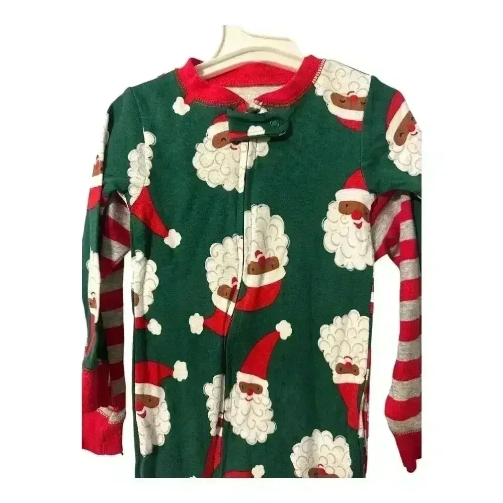 Carters Unisex Santa Footed Zipper Pajamas, 18M &‎ 3T